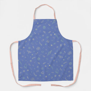 Tablier motif Space Doodle bleu lavande
