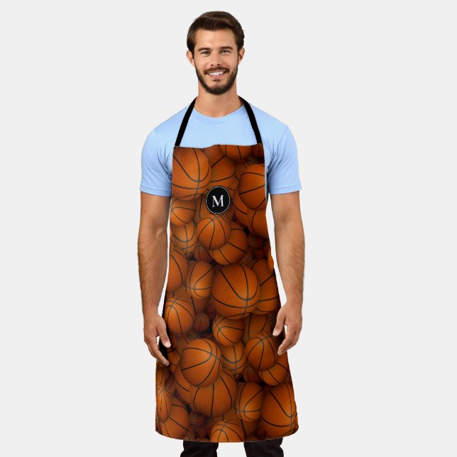 Tablier motif sportif de basket-ball personnalisé (Porté)