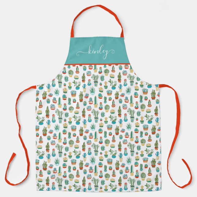 Tablier Motif succulent (Recto)