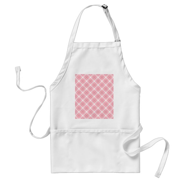Tablier Motif Tartan Rose Et Blanc (Devant)