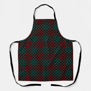 Tablier Motif Tissé Rouge Vert