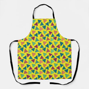 Tablier motif triangle jaune néon rétro des années 80/90