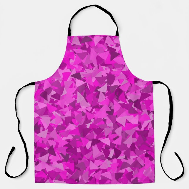 Tablier Motif Triangle Rose Violet (Recto)