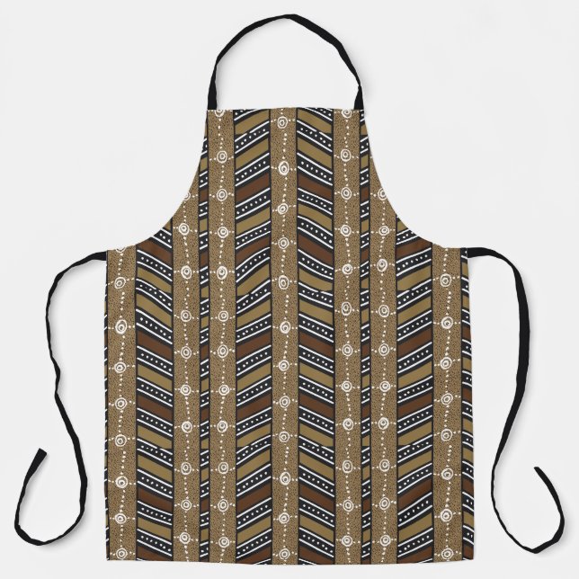 Tablier Motif tribal d'Afrique ethnique sur tous les plans (Recto)