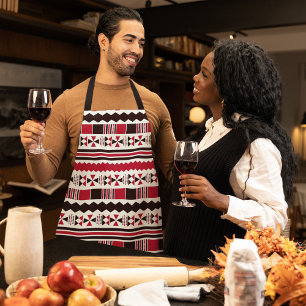 Tablier Motif tribal rouge et noir