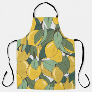 Tablier Motif tropical aux citrons jaunes.