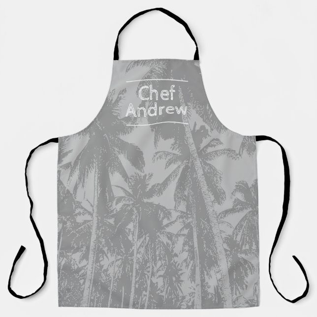 Tablier Motif tropical avec nom du chef Apron (Recto)