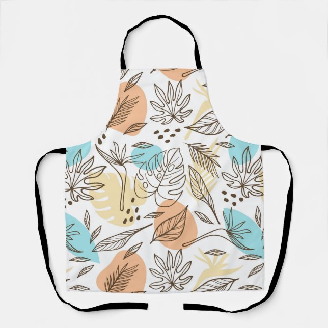 Tablier Motif tropical d'été dessiné à la main (Recto)