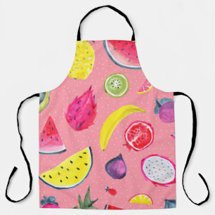 Tablier Motif Tropical sans couture de fruits exotiques. M