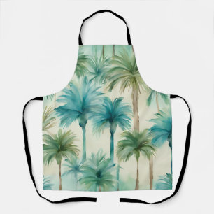 Tablier Motif turquoise Blue Green Palm Trees