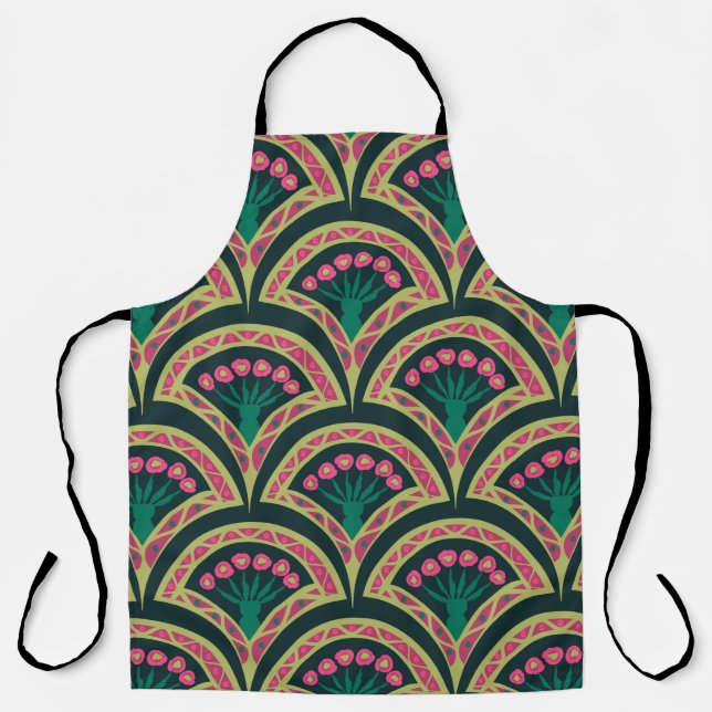 Tablier motif vert en forme de coque (Recto)