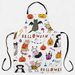 Tablier Motif Vintage Halloween Cats