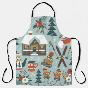 Tablier Motif vintage sans couture dessiné à la main avec 