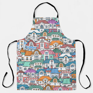 Tablier motif vintage sans couture, dessiné à la main et c
