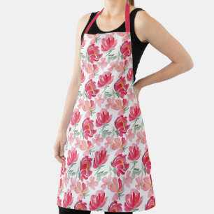 Tablier Motif Watercolor Peony