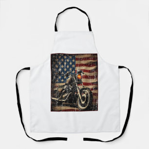 Tablier Motorcycle USA Drapeau Retro Biker