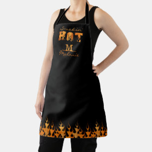 Tablier MOUCHER CHAUD Nom du monogramme BBQ Smoker Apron