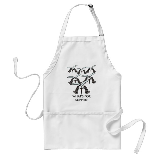 Tablier Moustiques amusants voler Quoi de neuf pour souper (Devant)