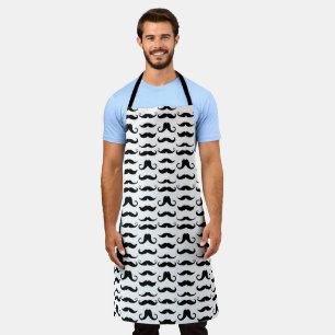 Tablier Mustache Motif Amusant Noir Et Blanc