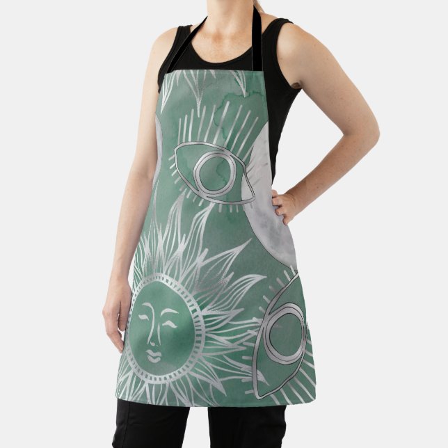 Tablier Mystique solaire | Dusty Green Silver Moon Stars S (Insitu)