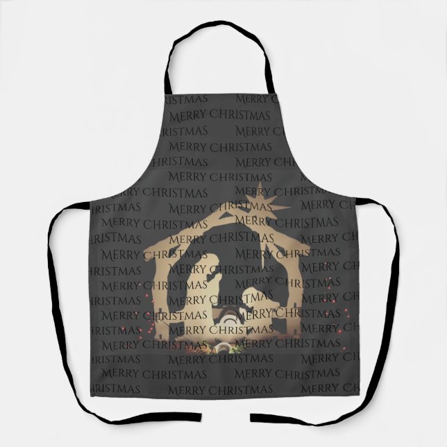 Tablier Nativité de Noël Luxe Gold (Recto)