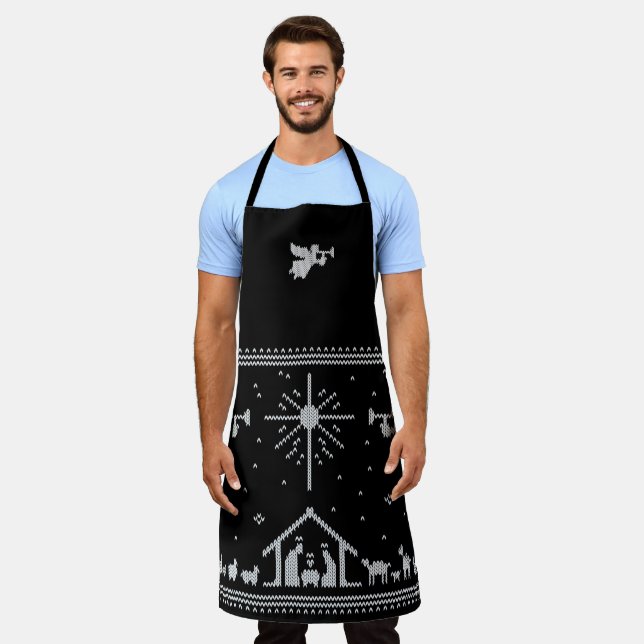 Tablier Nativité nue Angel Chandail de Noël Religieux (Porté)