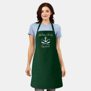 Tablier Nautical Lake House Ancre Oars Nom de famille Gree
