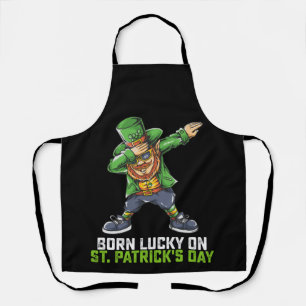 Tablier Né Lucky Sur St Patrick's Day Dabbing Birthday