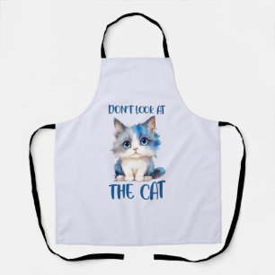 Tablier Ne regardez pas le chat - adorable chaton bleu