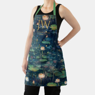 Tablier Nénuphar conte de fées teintes vertes sur mesure M
