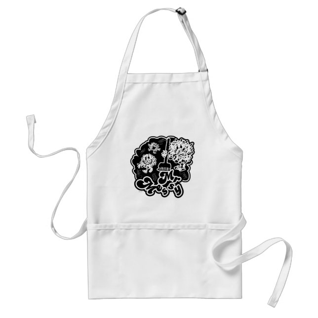 Tablier Nettoyage M. Messy en noir et blanc (Devant)