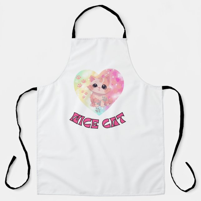 Tablier Nice CAT dans la cuisine (Recto)