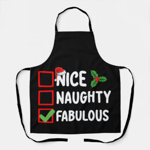 Tablier Nice Naughty Fabulous Funny Père Noël Liste de Noë