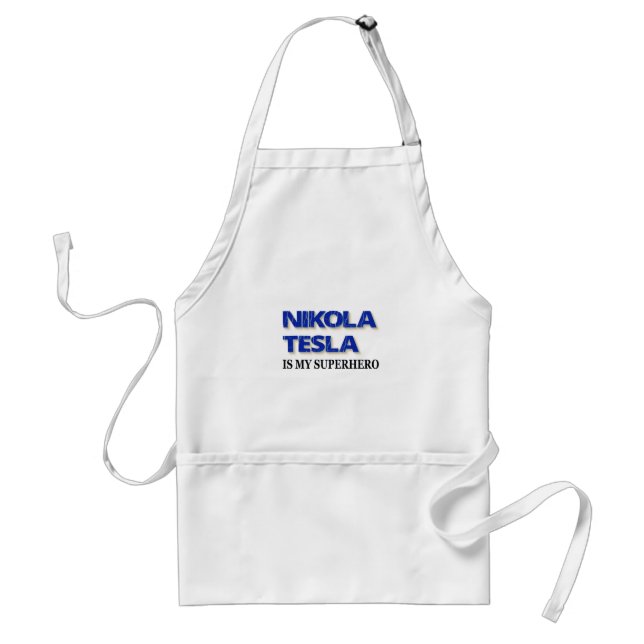 Tablier Nikola Tesla est mon super-héros (Devant)