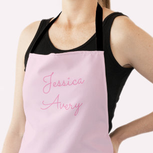 Tablier N'importe quel nom Joli cursive rose