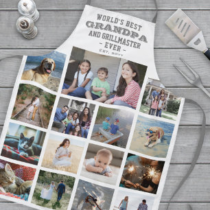 Tablier N'Importe Quel Texte Photo Collage Meilleur Grand-