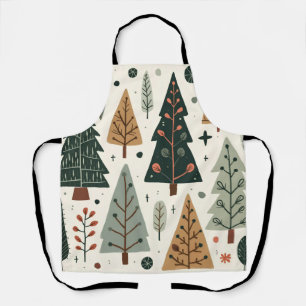 Tablier Noël Arbre Motif Fête vintage