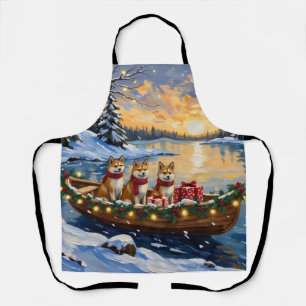Tablier Noël Bateau Akita Fêtes