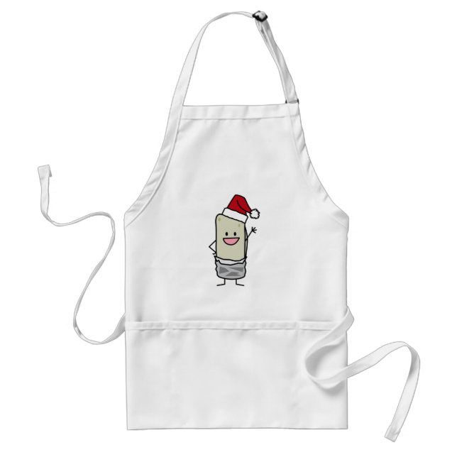 Tablier Noël Burrito Waving Bonjour Noël Noël Hat (Devant)