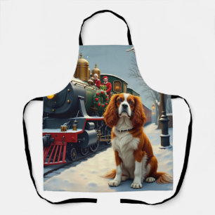 Tablier Noël Cavalier King Charles Spaniel Train