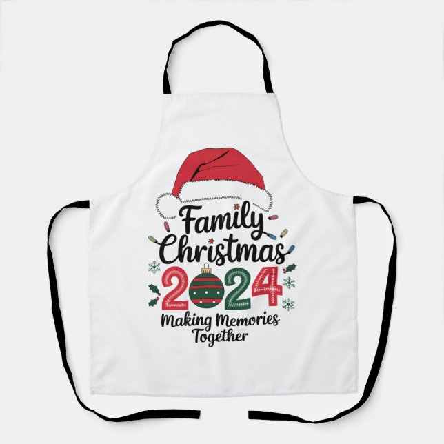 Tablier Noël de famille 2024 Rassembler les souvenirs (Recto)