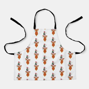 Tablier Noel Deer Bells Bauble Rudolf Snowflakes Noël