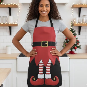 Tablier Noël Elfe Rouge