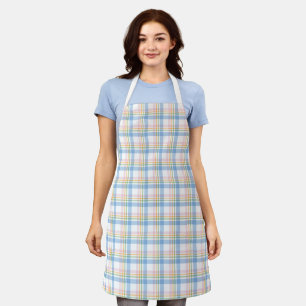 Tablier Noël Gingham Pastel Rose Moderne