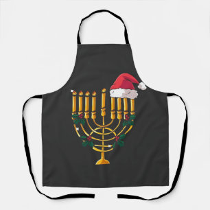 Tablier Noël Hanoukka Juif Père Noël Menorah
