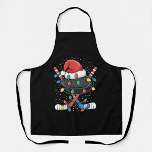 Tablier Noël Hockey Xmas Père Noël Sports Chapeau Balle