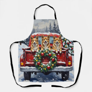 Tablier Noël Japonais Chin Camion Rouge Fêtes