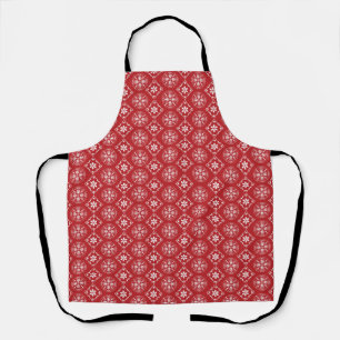 Tablier Noel mignon rouge flocon de neige minimaliste