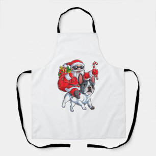 Tablier Noël Père Noël équitation Français Chien-taureaux 