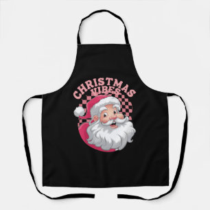 Tablier Noël Père Noël Rose Rétro Vintage